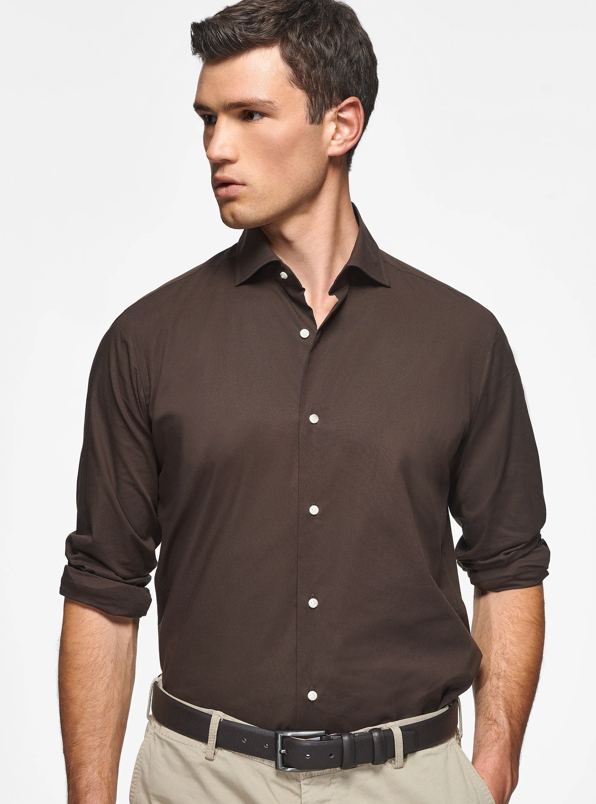 Camisa de popelina elástica
