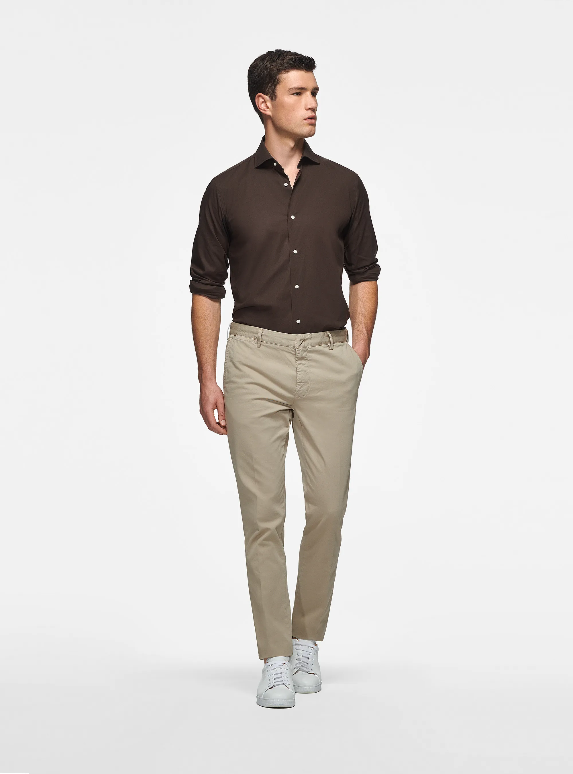 Camisa de popelina elástica