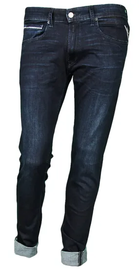 Replay Grover 34L Denim recto Hyperflex para hombre en azul oscuro